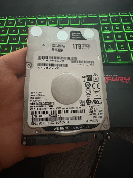 WD Black 1TB 2.5” 7200RPM SATA – Stan idealny – SMART 100% – Warszawa