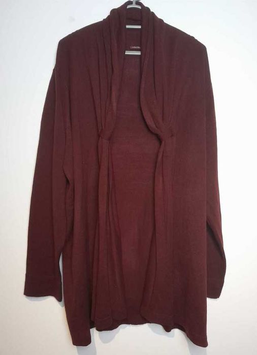 Burgundowa narzutka damska karnigan Janina 54/56