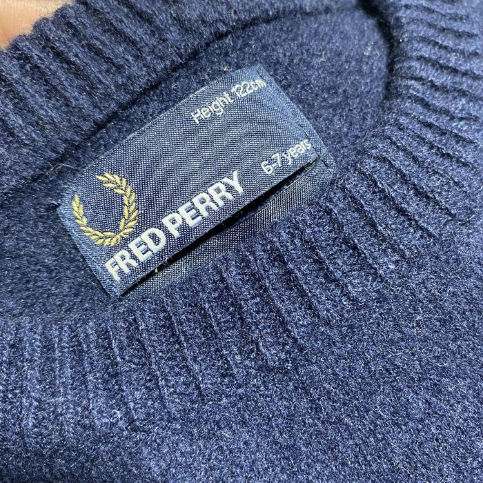 Свитер пуловер реглан детский fred perry шерсть 100% шерстяной на 6-7