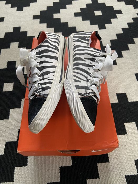 Blue boxi trampki buty sportowe przed kostkę print zebra 36