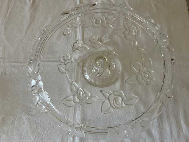 Prato P/Bolo em Cristal e Prato de Acepipes