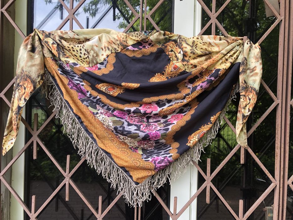 Duża dwustronna chusta szal orient etno boho russian panterka