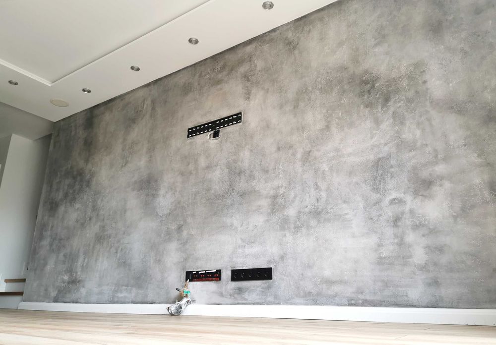 Dekoracje ścian beton architektoniczny tynki dekoracyjne malowanie