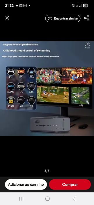Consola jogos arcade