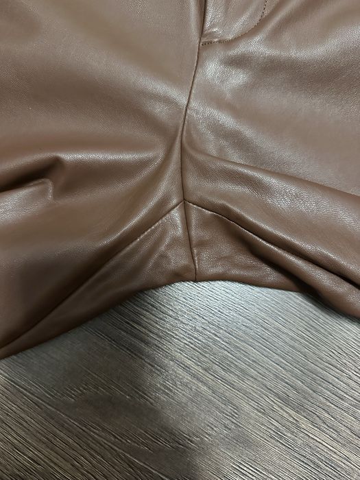 штани шкіряні коричневі розмір М bershka mango zara reserved