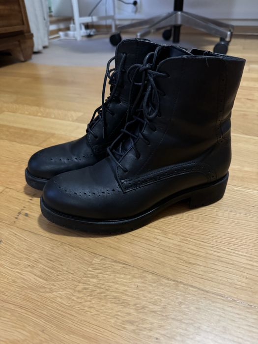 Buty botki  Gino Rossi, czarne, r.36-37, skóra naturalna