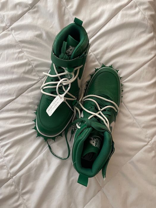 Кросовки  Nike Air Force 1 Off-White Mid SP Leather Pine Green