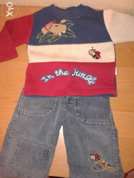 костюмчик: толстовка с начесом+ вельветовые брючки