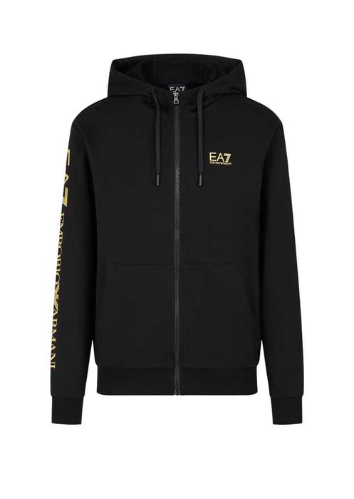 EMPORIO ARMANI EA7 męska bluza z kapturem NERO / GOLD