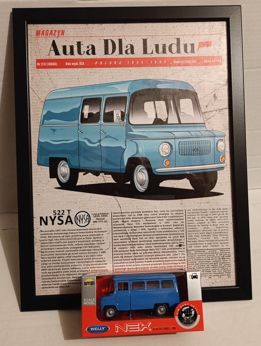 Sprzedam zestaw Nysa plakat w ramce plus modelu samochodu Nysa