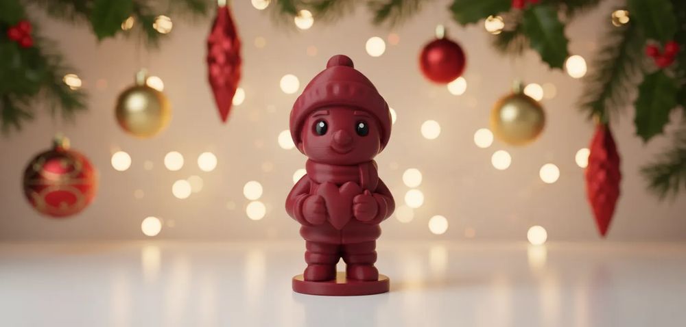 Figura Natalícia Criança com Coração e Gorro