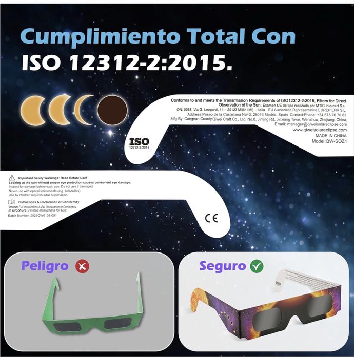 Oculos eclipse solar