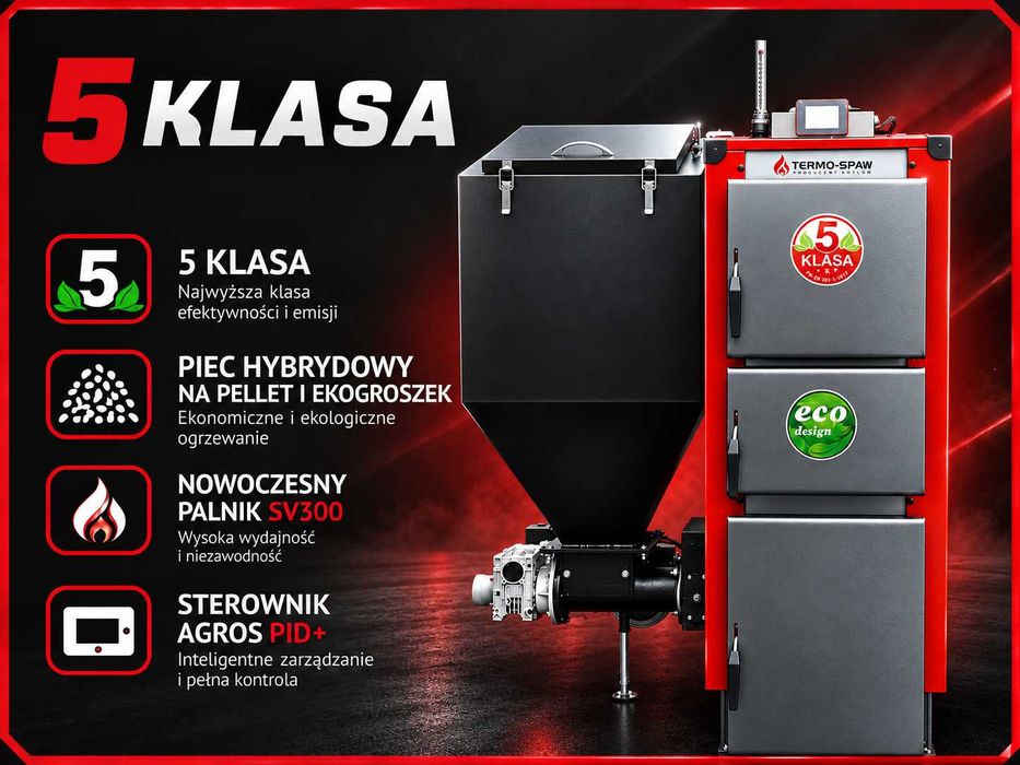 Ekogroszek i Pellet Kocioł 12kW do 120m2 | PIEC 2w1 z PODAJNIKIEM | GWARANCJA | Dostawa Gratis | Kocioł HYBRYDOWY | Producent Pleszewski | ekogroszek