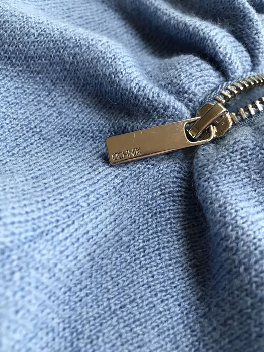 Komin szal Ochnik z wełną wool niebieski damski