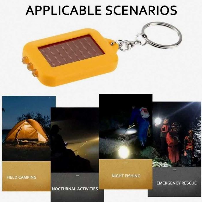 Фонарик-брелок на солнечной энергии, вечный свет который всегда с вами