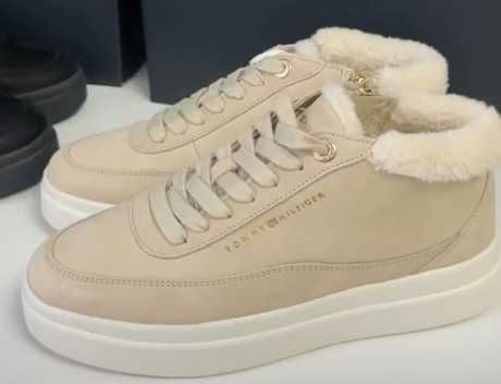 Зимові кросівки бежеві, черевики Tommy Hilfiger, 40