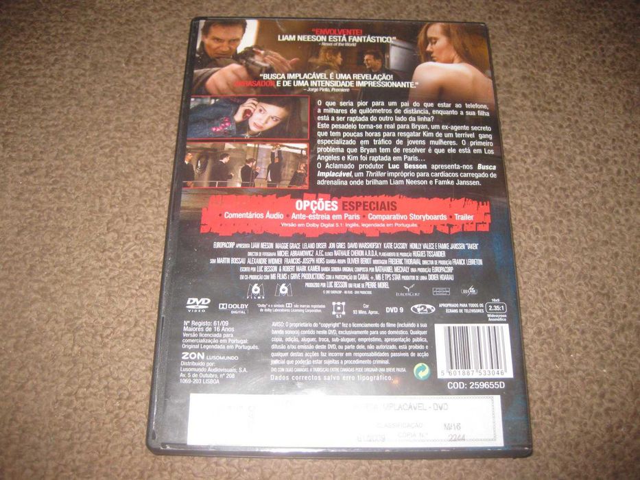 DVD "Busca Implacável" com Liam Neeson