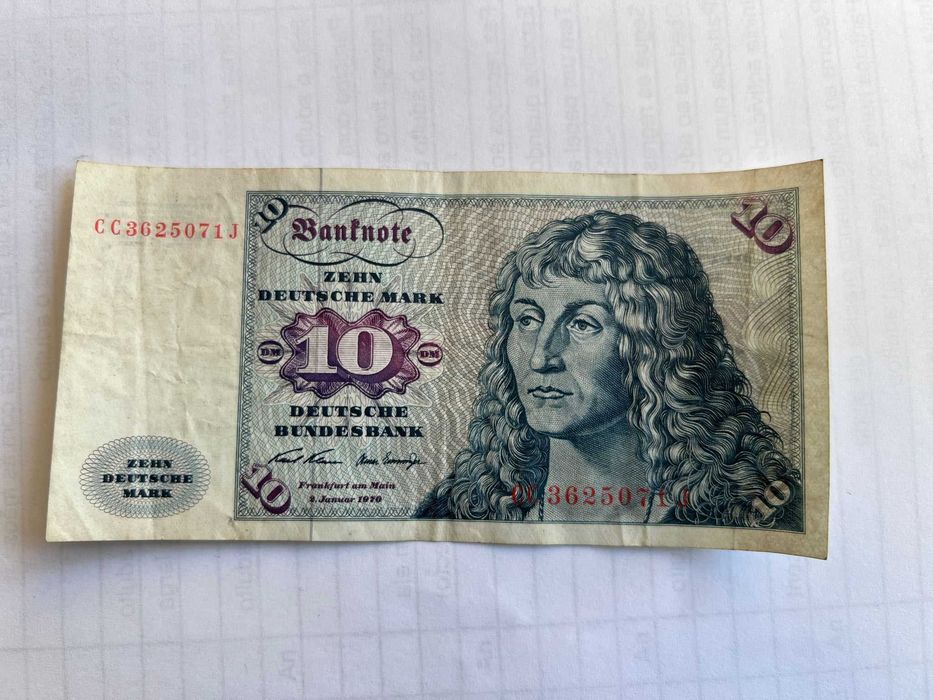Nota 10 Deutsche Mark 1970