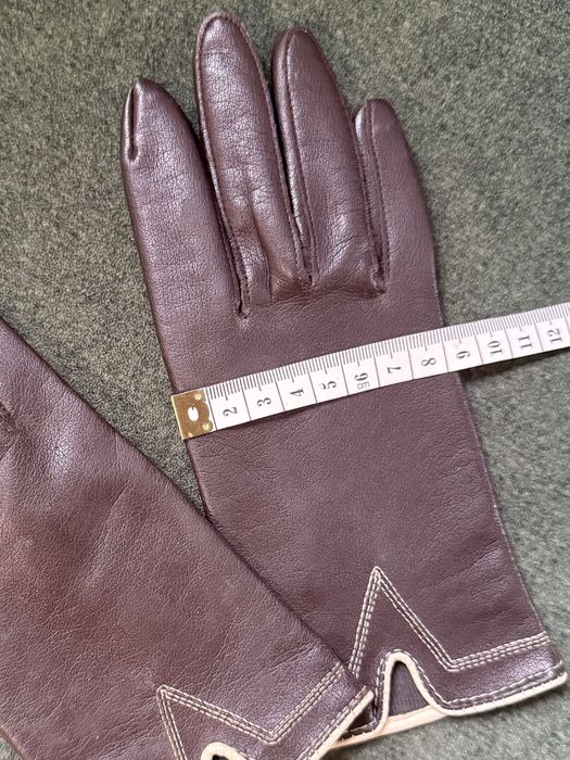 Brązowe damskie rękawiczki