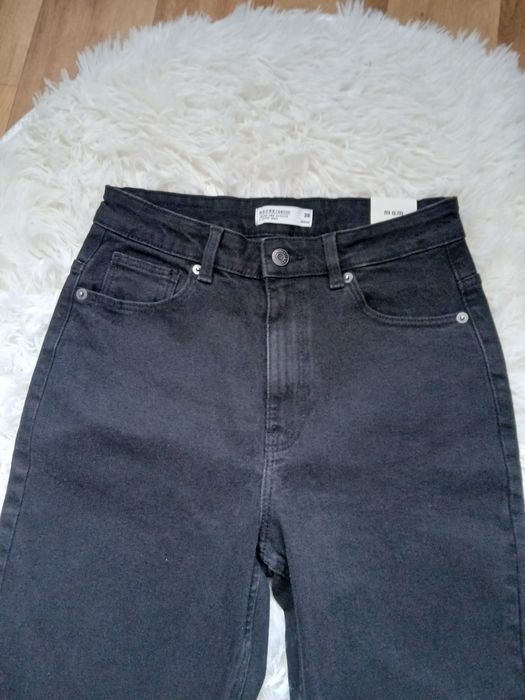 Czarne jeansy czarne M mom jeans M