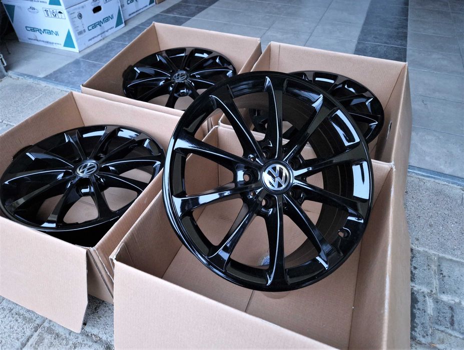 Alufelgi 17 5x112 VW Golf Passat Touran Jetta Caddy T-Roc Czarne 627#