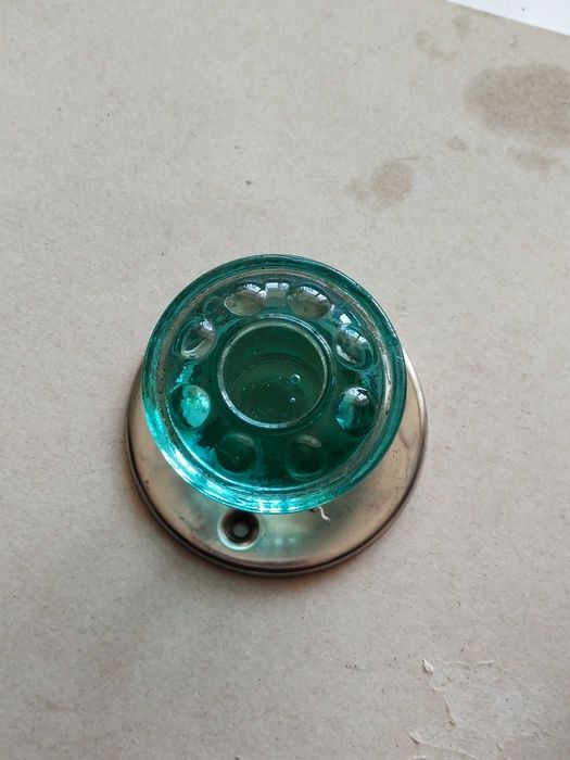 Ручка дверная стеклянная, зеленая, новая, СССР