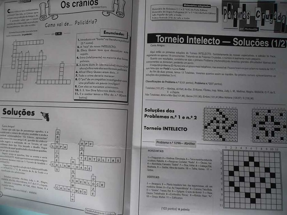 INTELECTO - Tertúlia Policiária de Coimbra Nº 1 a 8, revistas