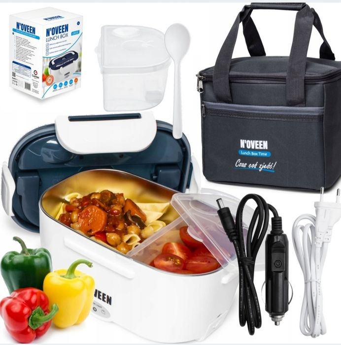Elektryczny LUNCH BOX pojemnik termos obiadowy 12/24/230V + TORBA term