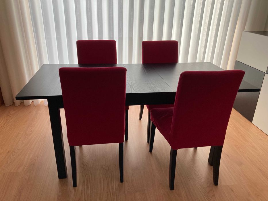 Mesa  - IKEA Bjursta 180 - extensivel 220 + 4 cadeiras IKEA  bergmund
