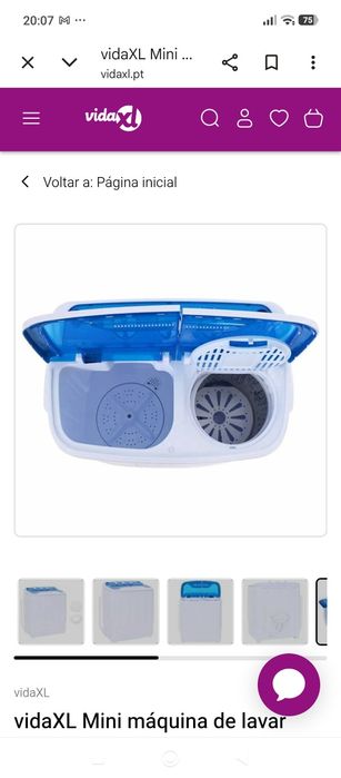vidaXL Mini máquina de lavar roupa tambor duplo 5,6 kg