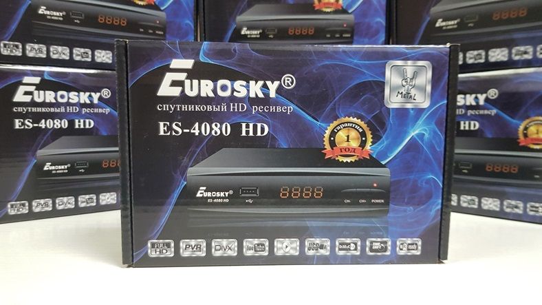 Спутниковый ресивер тюнер Mpeg4 EuroSky 4080 HD DVB-S2 Full HD YouTube