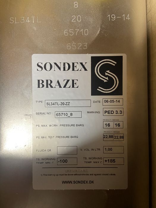 Wymiennik płytowy Sondex SL34TL-20-ZZ