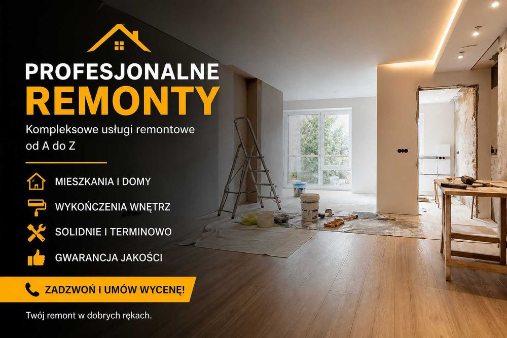 Remonty mieszkań i domów – solidnie i terminowo !