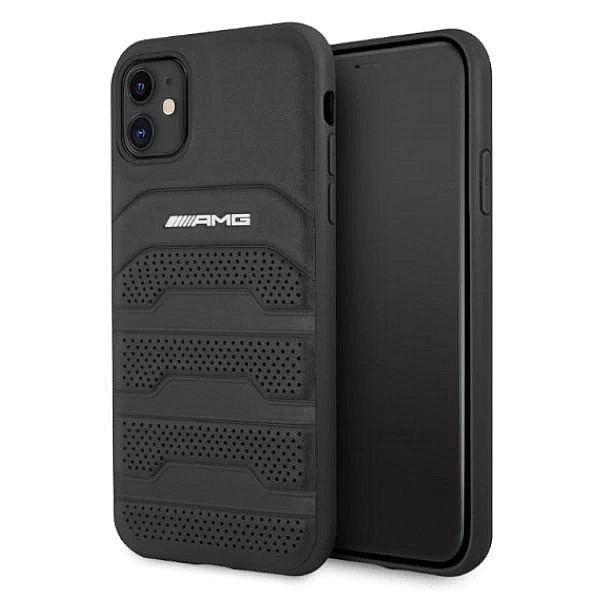 Etui AMG Leather Debossed Lines na iPhone 11 / Xr - czarne