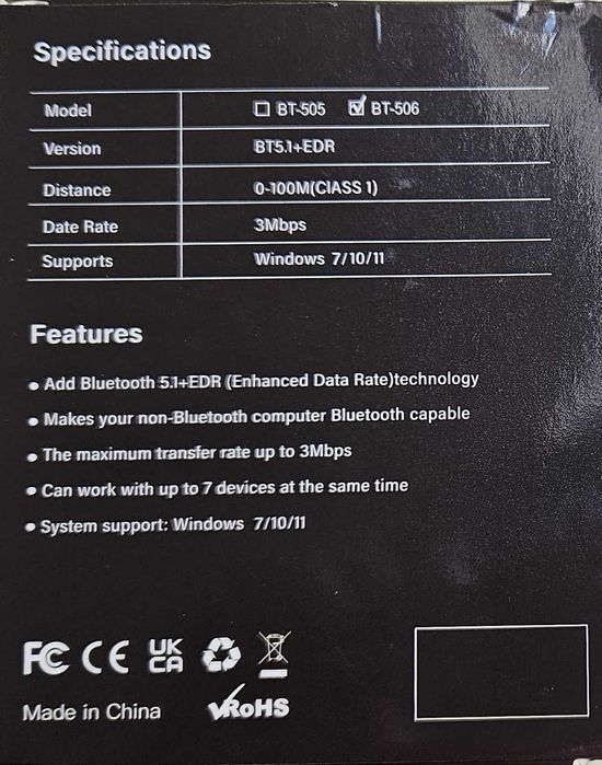 Adapter Bluetooth 5.1 dalekiego zasięgu