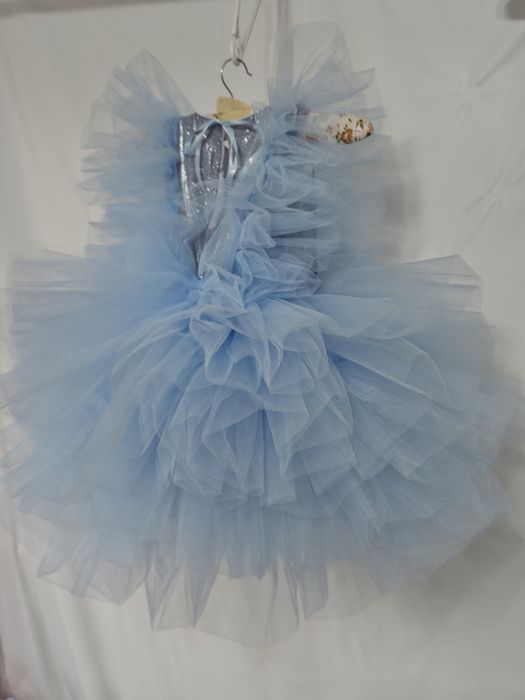 Сукня на дівчинку 5 років хмаринка небо  блакитного кольору блискуча г