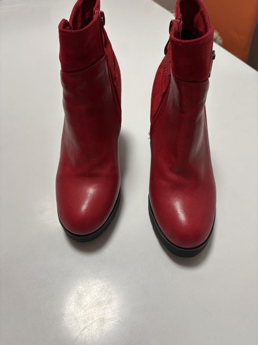 Buty damskie 38 kozaki botki czerwone
