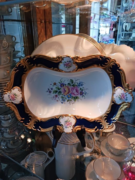 Lindner patera kobalt złoto