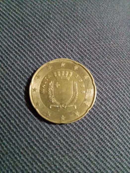 Moeda Malta 20 cêntimos - Ano 2008