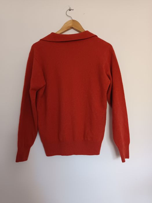 Sweter męski kaszmirowy, S/48 kolor pomidorowy, ceglasty