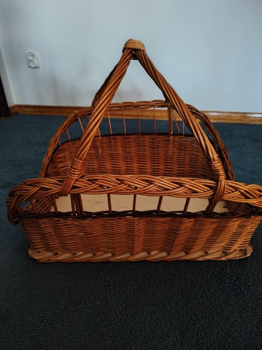 Kosz na drewo wiklinowy
