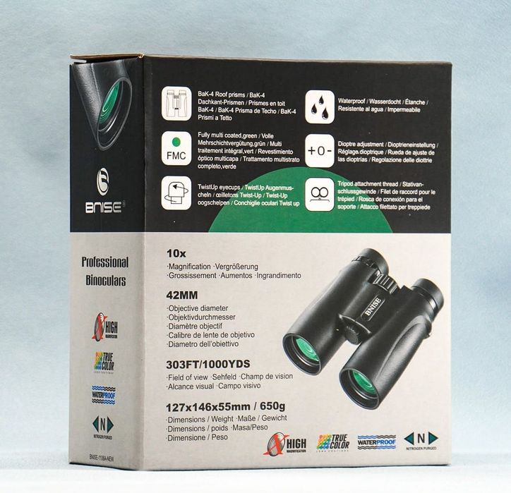 Бінокль-Профессиональный бинокль BNISE 10×42 HD (качественная призма B