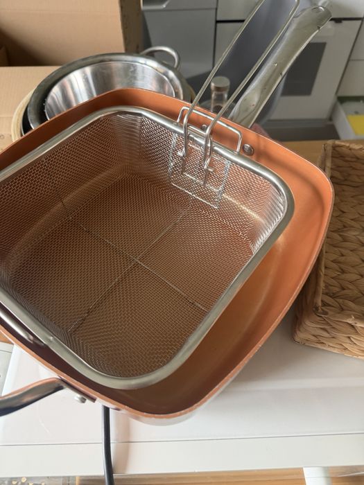 Panela grande c/ cesto para fritura