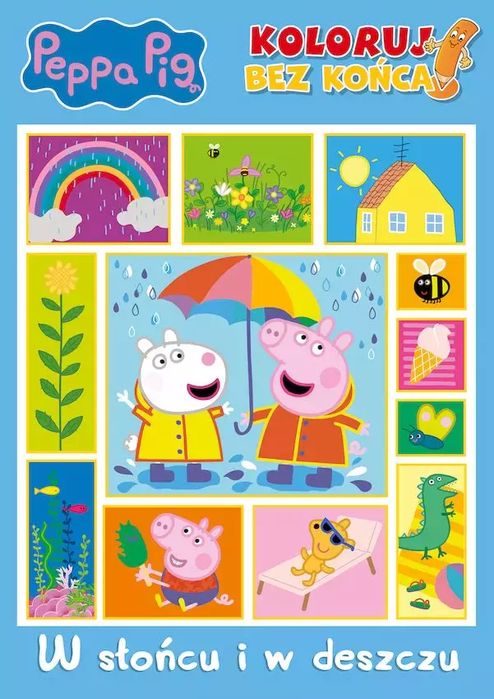 W Słońcu I W Deszczu. Świnka Peppa. Koloruj Bez Końca!. Nowy Produkt