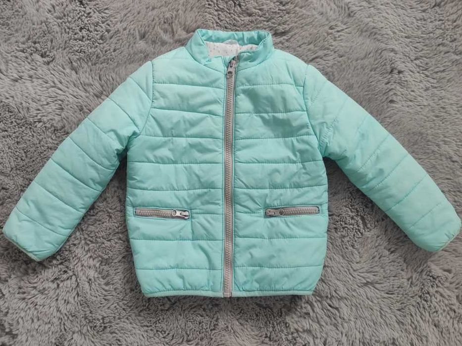 Turkusowa pikowana kurteczka wiosna / jesień r. 86