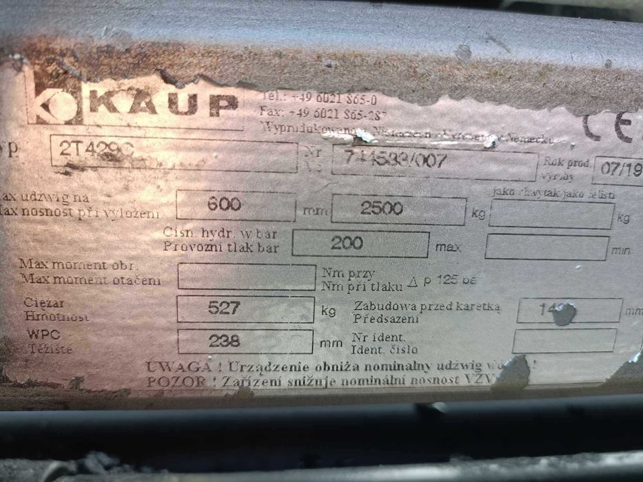 Paletyzer Kaup 2T429 do wózka widłowego