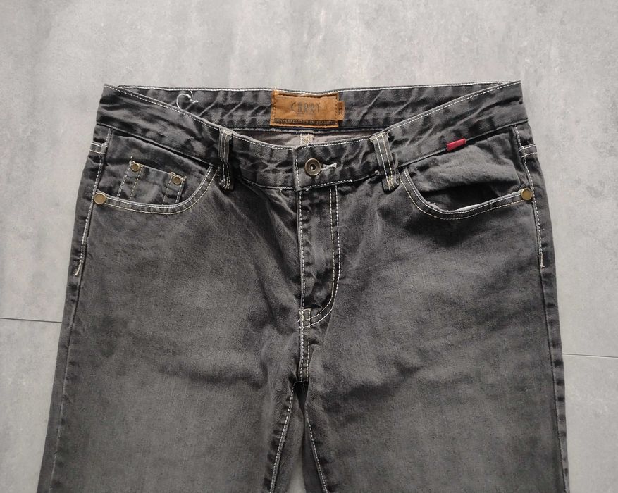 Spodnie jeansowe prosta nogawka szare damskie Carry rozmiar XL