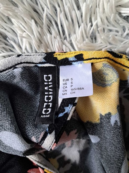 H&M piękny kwiatowy crop top bluzka S/36