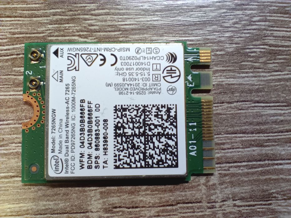 Wi-Fi Bluetooth модуль Intel AC 7265NGW для неттопов и ноутбуков
