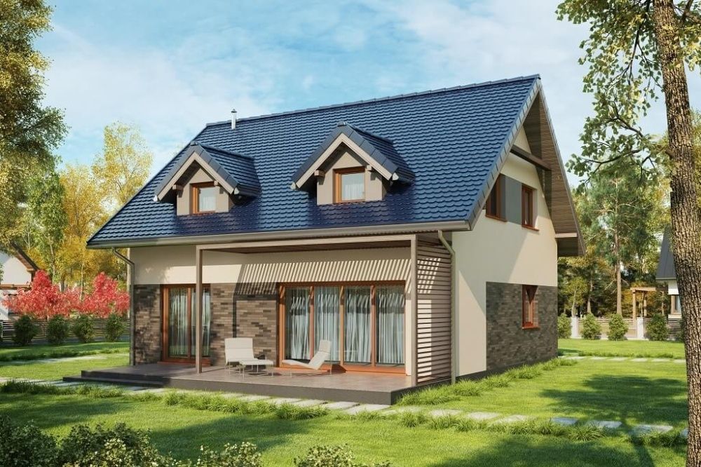 Projekt domu  85.26 m²
Powierzchnia użytkowa: 108.07 m² + pakiet zmian